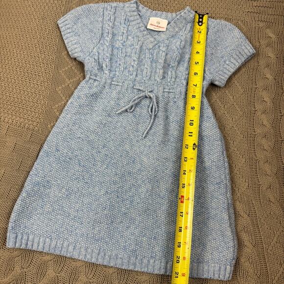 Hanna Andersson All is Calm Blue Heather Short Sleeved Sweater Dress 5 - Picture 6 of 11